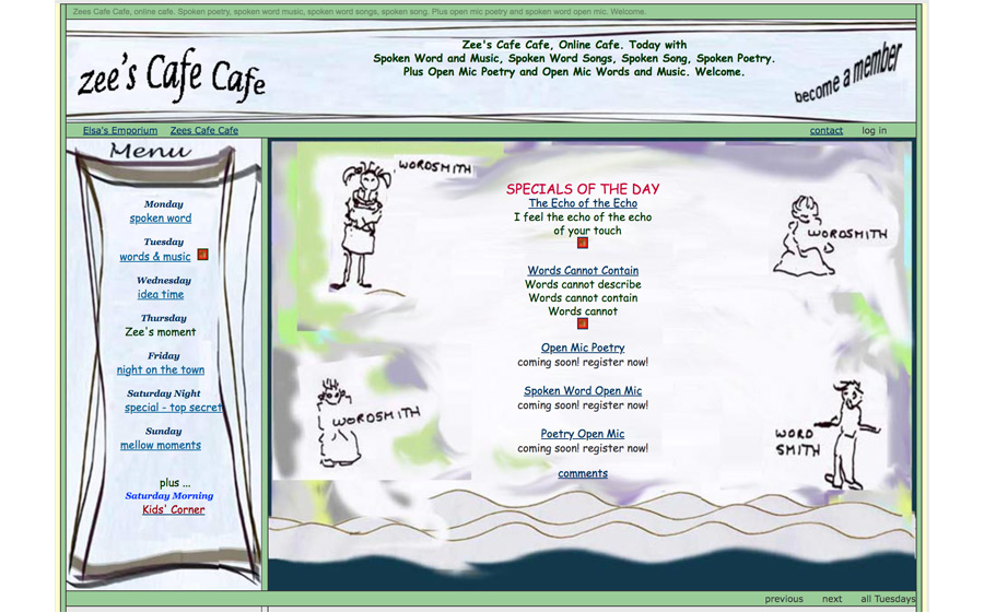 Zee's Cafe Cafe - menu